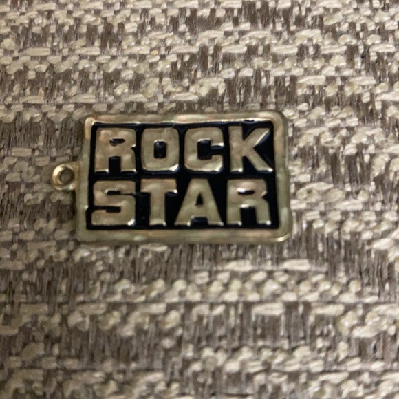 NEW Gold tone Reversible ROCKSTAR PENDANT - Picture 1 of 4